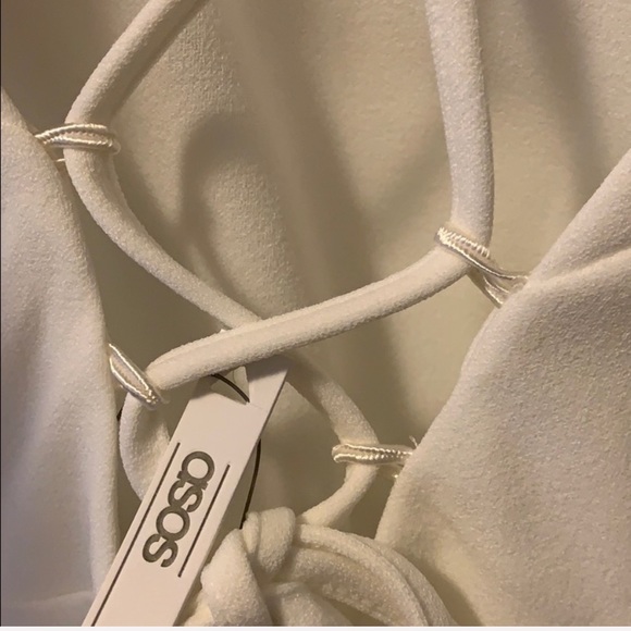 NWT ASOS white wrap style mini dress - Picture 8 of 8